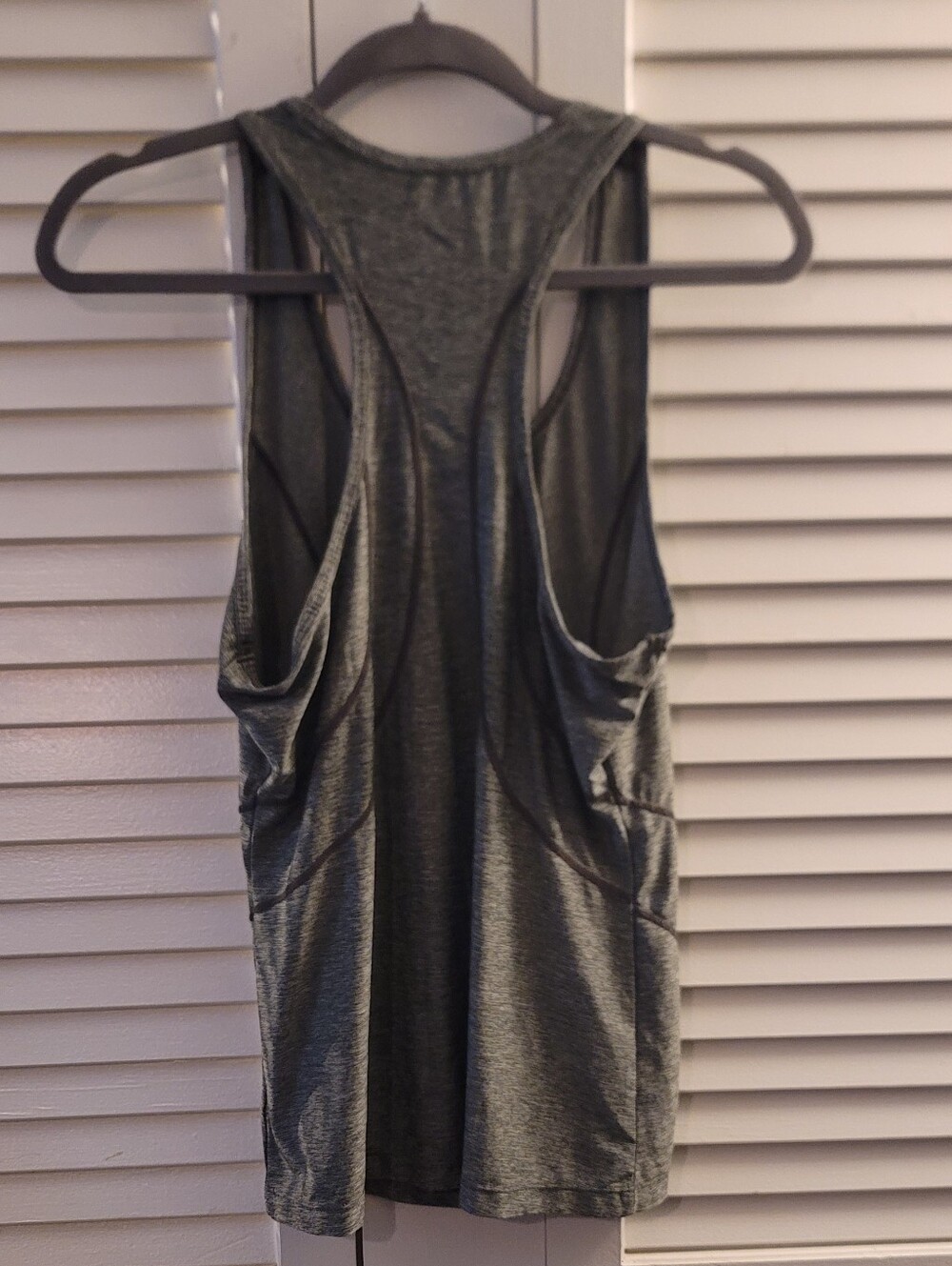 WOMEN'S Reebok Charcoal Gray Racerback Workout Tank - Picture 4 of 5